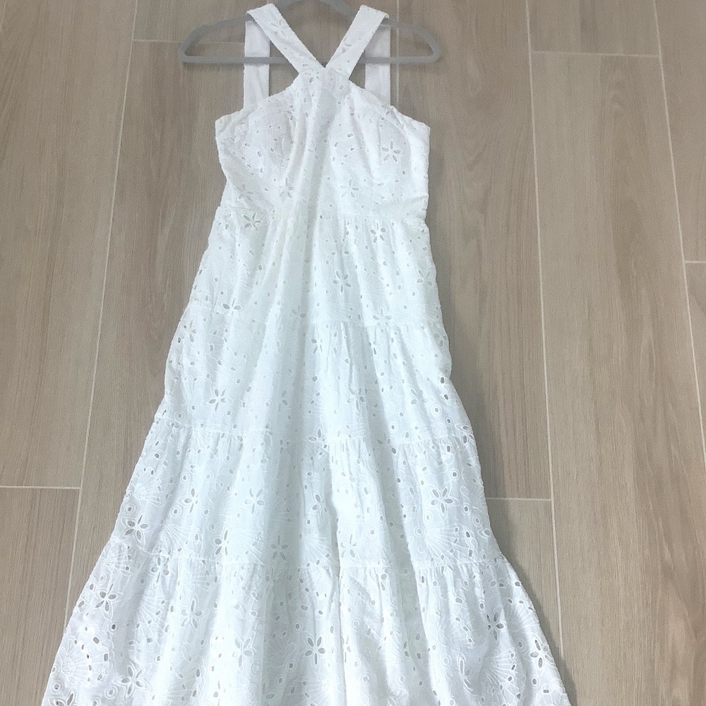 Lilly Pulitzer Jenette Eyelet Halter Midi Dress Size 4